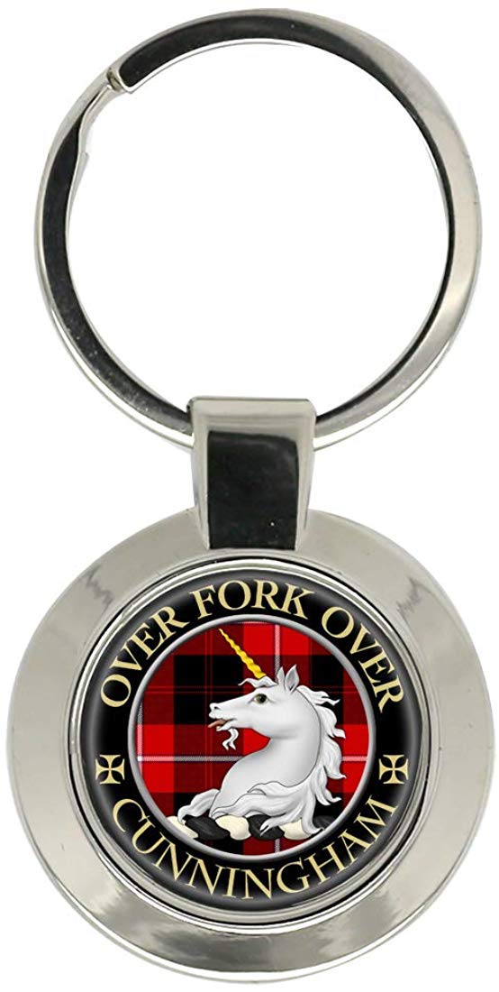 Giftshop Uk Unisex Silver Coloured Metal Cunningham Scottish Clan Key Ring