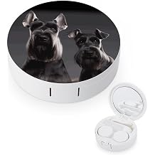 Contact Lens Case Portable Travel Kit,cute Contact Lens Cases with Mirror Cute Schnauzer Dog Printed Contact Lenses Applicator Removal Tool Kit
