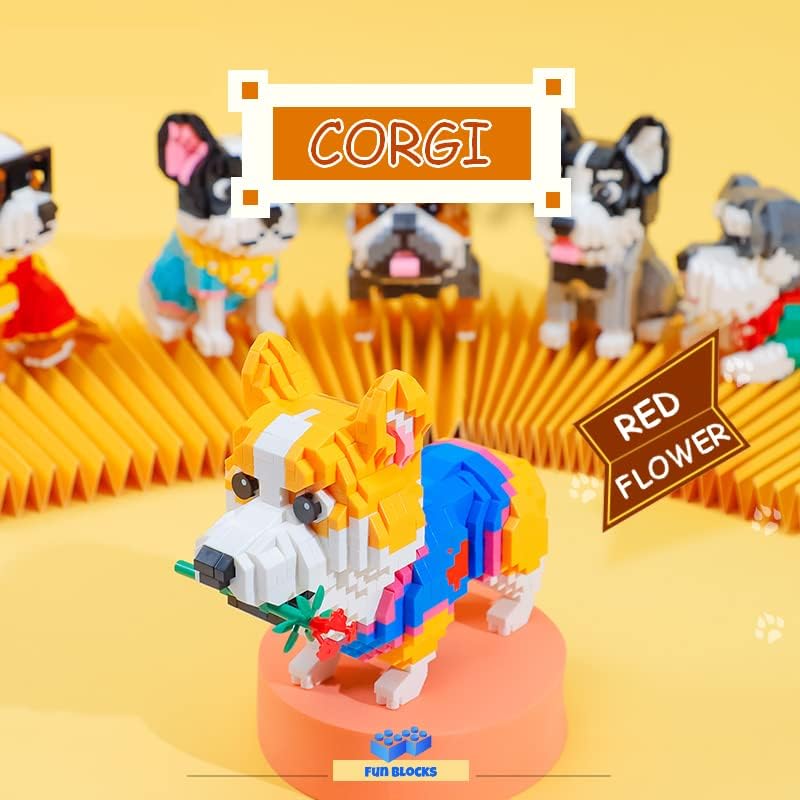 Miniatura 5 de Illumely Mini bloques de construcción conjunto de animales, ladrillos de juguete de construcción micro 3D DIY (Corgi 997pcs)