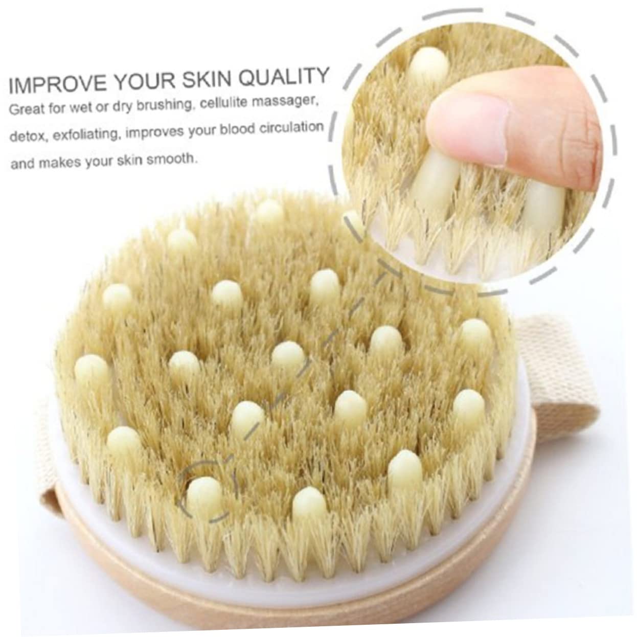 Angoily 2 Piezas Cepillar Cepillo De Masaje Corporal Cepillo Exfoliante Cepillo De Ducha Cepillo De Baño De Cerdas Suaves De Madera