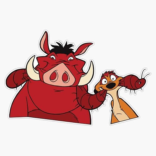 Timon and Pumbaa - Adhesivo de vinilo impermeable para parachoques de 5 pulgadas