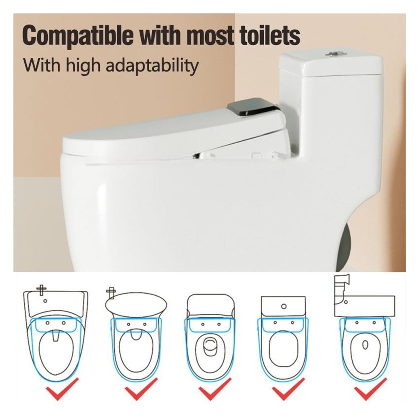 Inteligentna Nakładka Na Deskę Sedesową Elektroniczny Wydłużony Bidet Deska Sedesowa Lampka Nocna Ogrzewanie Deski Bufor Tłumiący Toaleta Solidna I Wygodna | A