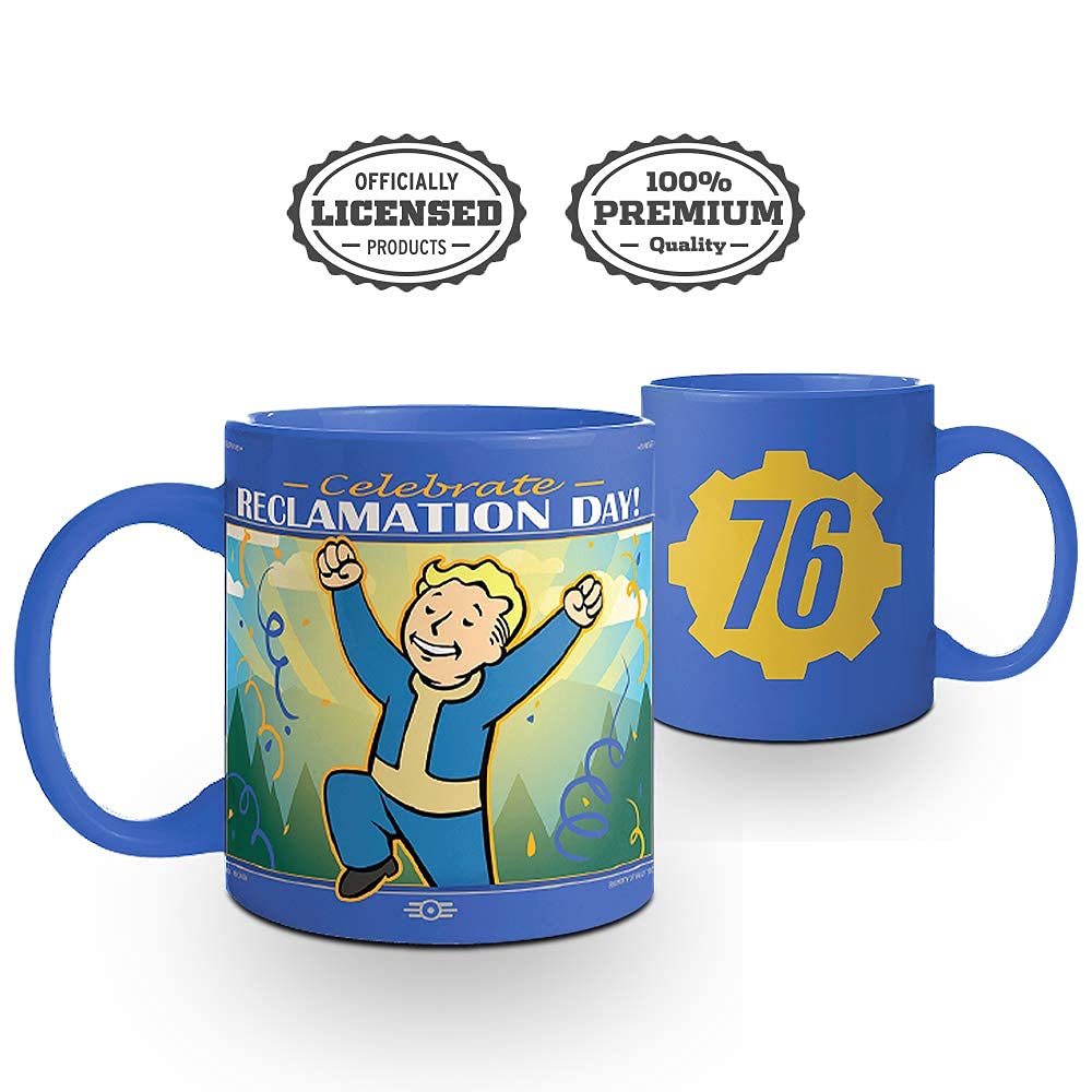Buy Fallout Reclamation Day Vault Boy Coffee Mug [16 oz.] Ceramic Fallout 76/Fallout 4 Cup, Tea