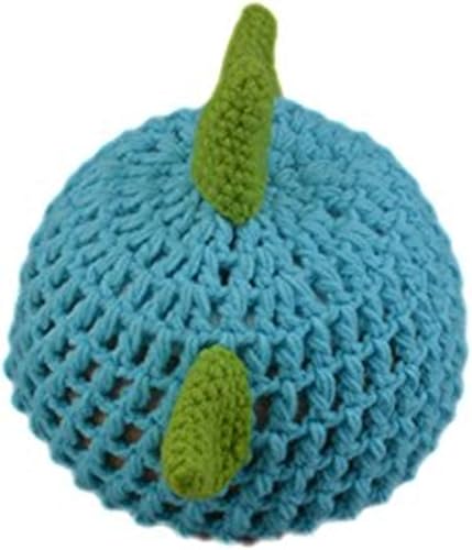 Miniatura 5 de LERORO Conjunto de traje de punto de ganchillo para recién nacido, sombrero de dinosaurio, pantalones y accesorios de fotografía (0-12 meses), Azul,