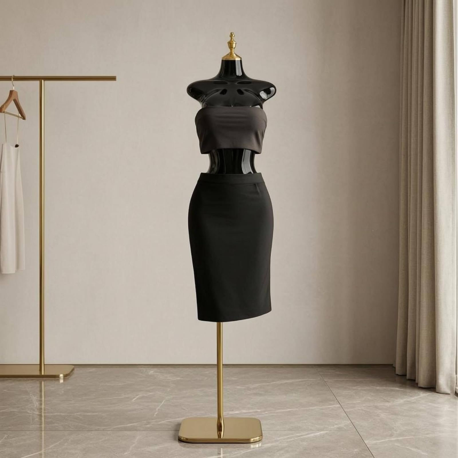 Schaufensterpuppe Damen Halbfigur Torso Büste Taille Hüfte Fuß Platte Stange Elegante Oberfläche Stabilisierte Präsentation Shopfenster Bekleidung für, Weiß