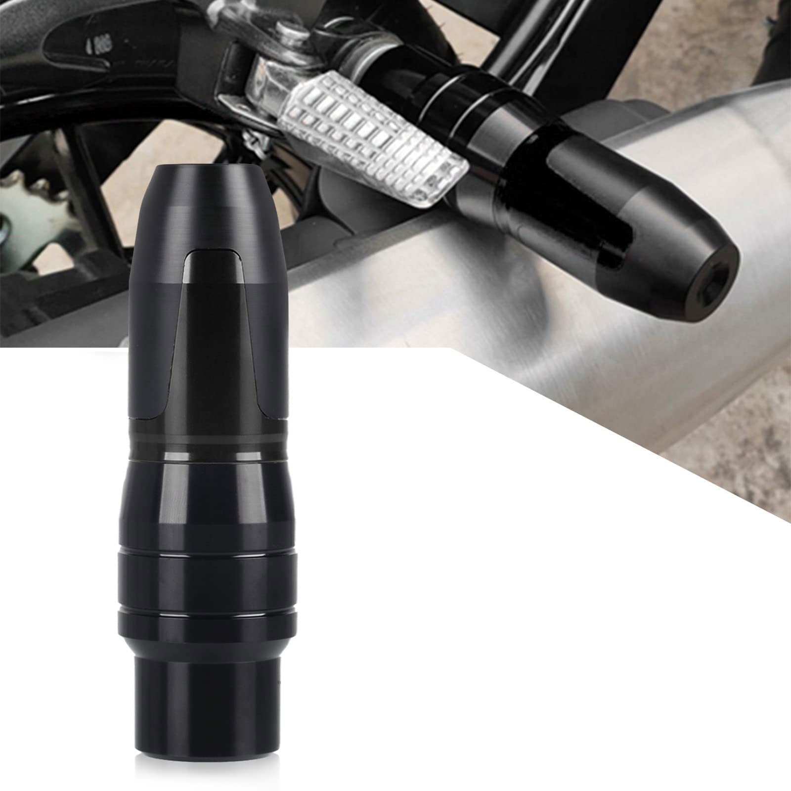 Universal Motorcycle Exhaust Pipe Protection Anti Falling Bar Frame Sliders Black
