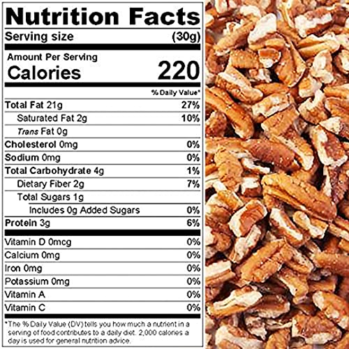 Presto Sales Pecan Large Pieces 16 oz | Raw, Unsalted, Natural | Non-GMO, Keto/Paleo, Vegan | Resealable 1 lb Bag