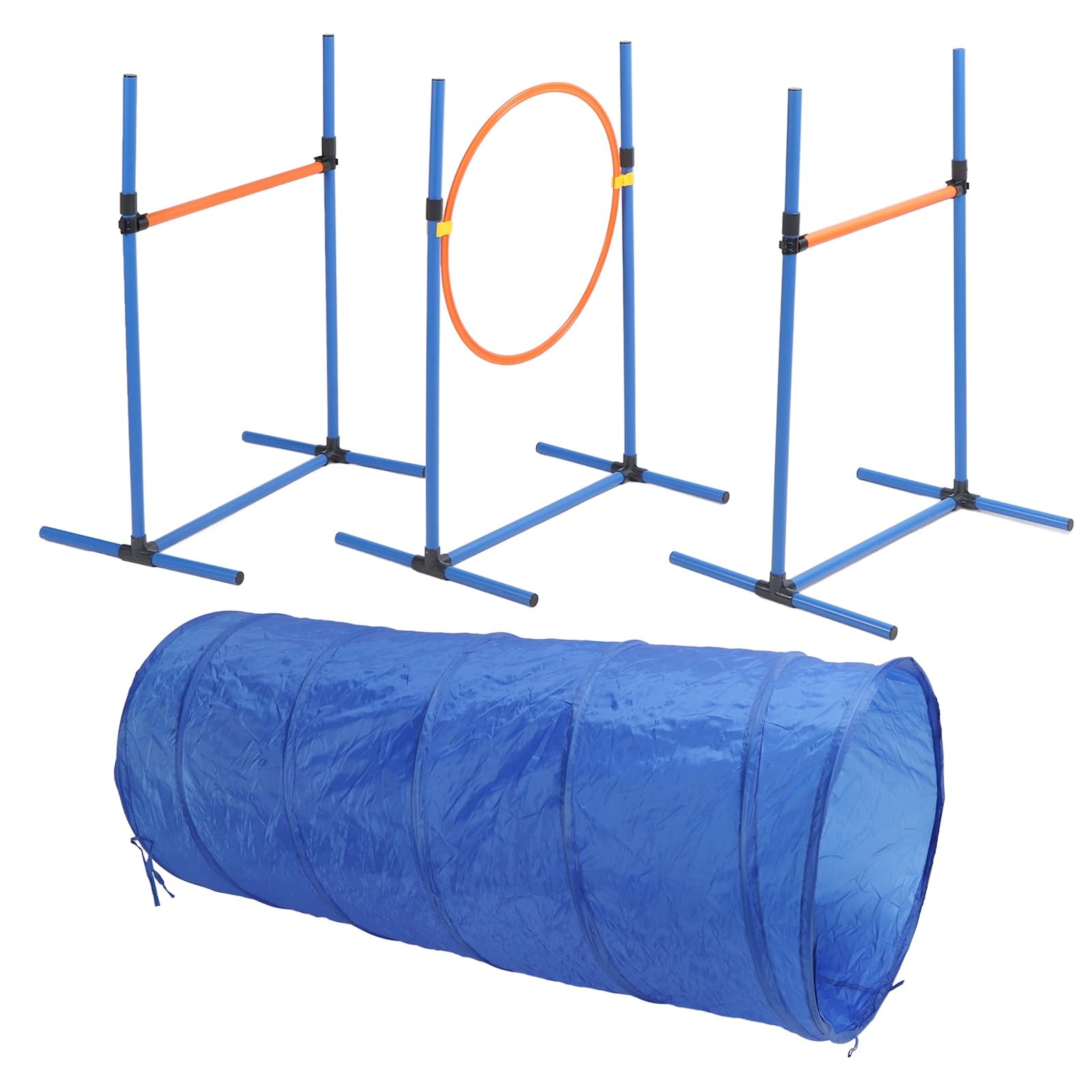 Kit de Entrenamiento de Agilidad para Perros con túnel, aro de Salto, Postes, Equipo de obstáculos para Todos los Niveles de Habilidad, Duradero para Uso en Patio Trasero