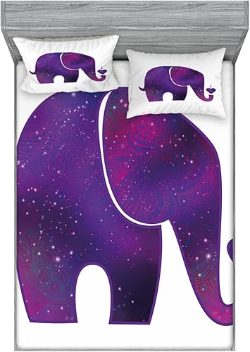 Miniatura 46 de Ambesonne - Juego de sábanas bajeras y fundas de almohada, diseño clásico botánico, plantas de jardín vintage, juego de 3 piezas con estampado