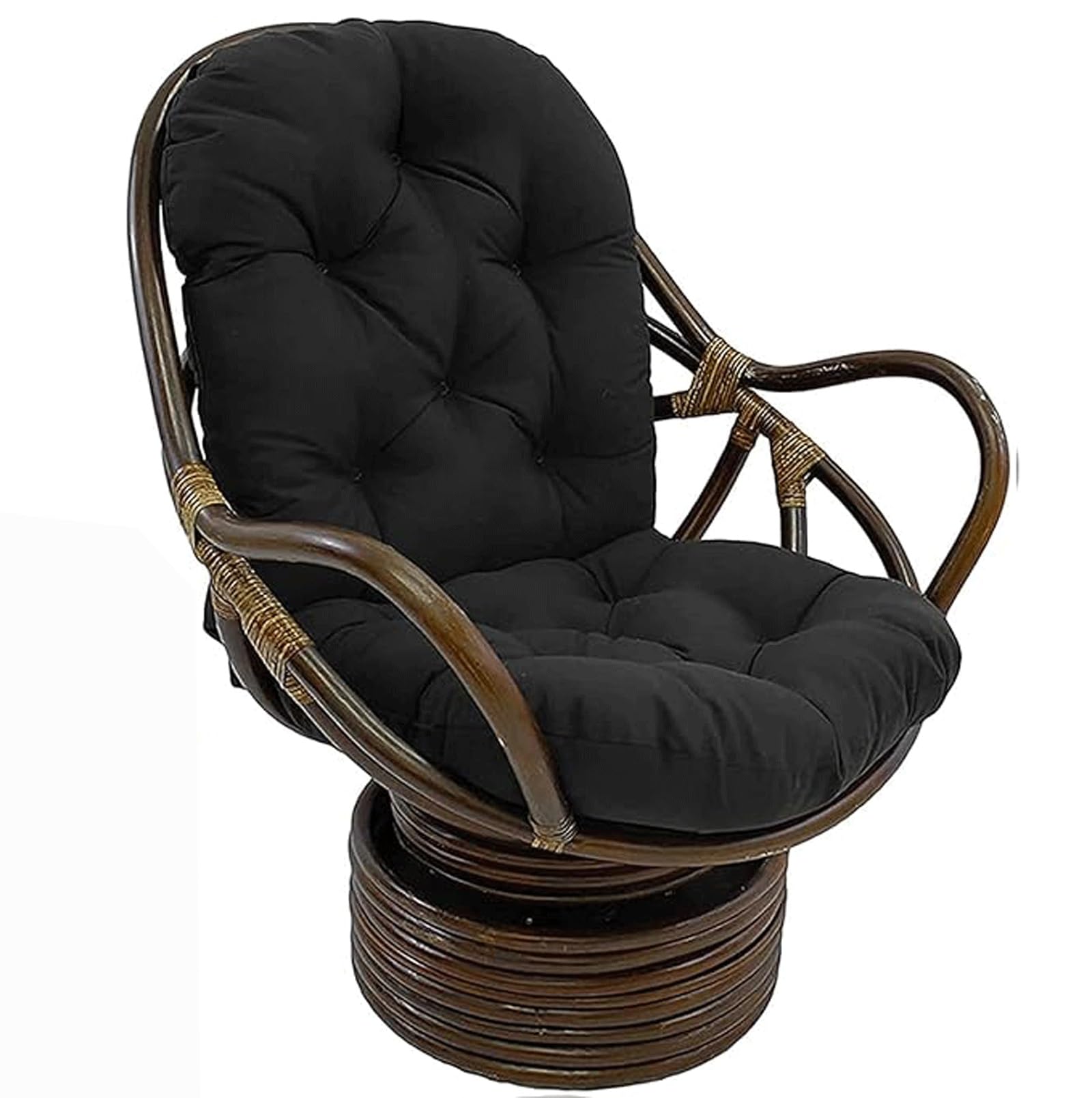 uyeoco Lounger Cushion Pad, Swivel Rocker Chair Cushion, Garden Patio Thick Large Rocking Chair Cushion, for Rattan Recliner Indoor Outdoor(L3)