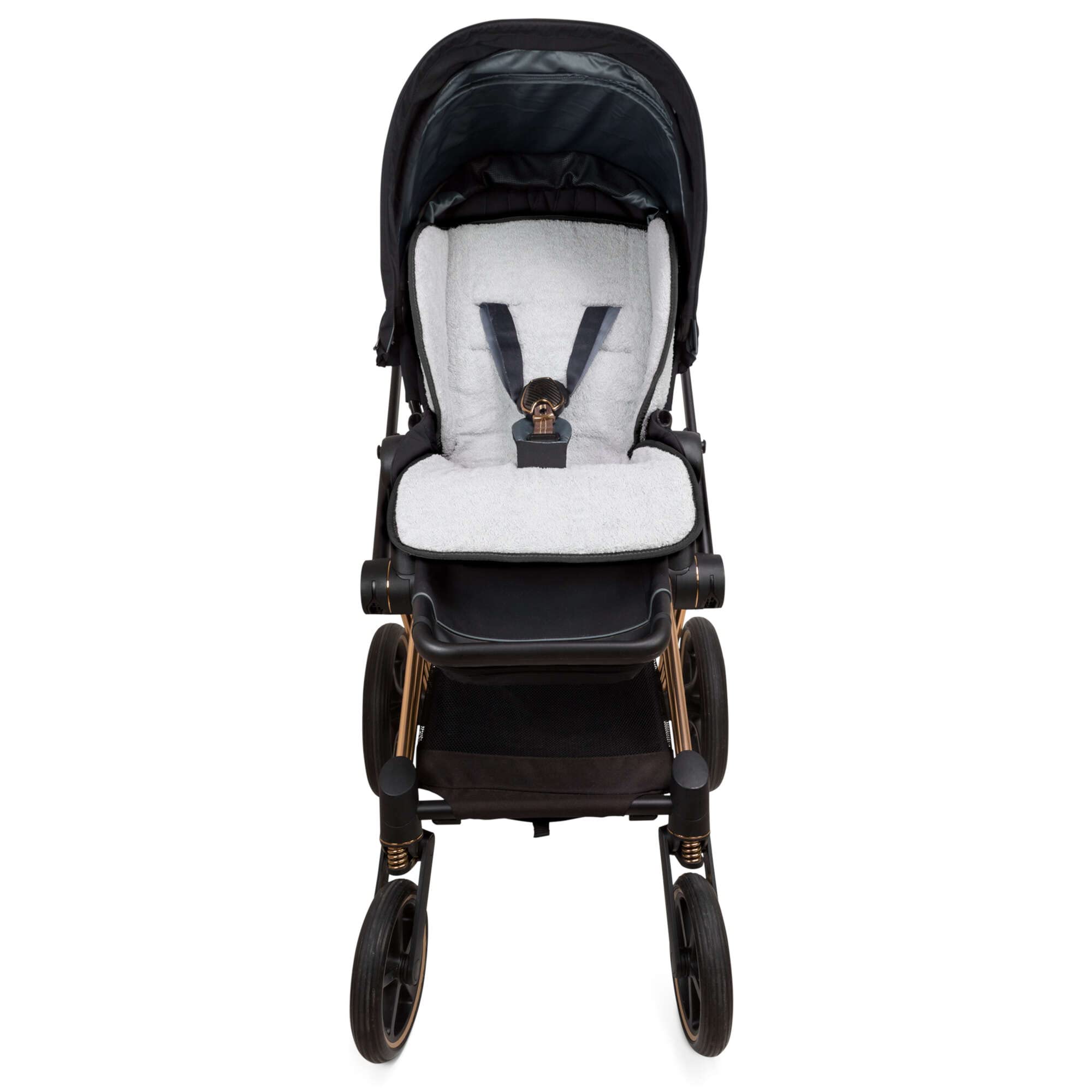 baby idea Babysanity® Sitzverkleinerer für Neugeborene, weiche Polsterung, Bezug aus Frottee, 100 % Baumwolle, Grau