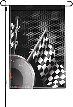 Garden Flag Checkered Flag Racing Print Garden Flag,Double Sided Outside Vertical Holiday Yard Decor 1218 Inch