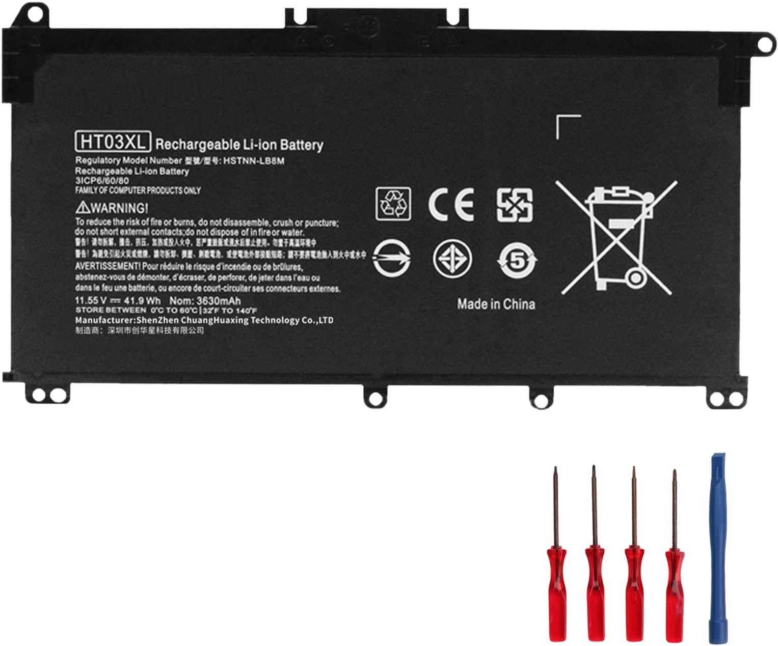 HT03XL Laptop Battery for HP Pavilion 14-CE 14-CF 14-CK 14-cm 15-DA 15-DB 15-CR 15-CW 17-by 17-CA 240 245 250 255 G7,340 348 G5 Replacement L11421-1C1 HSTNN-LB8M L11119-855 11.55V 41.9Wh