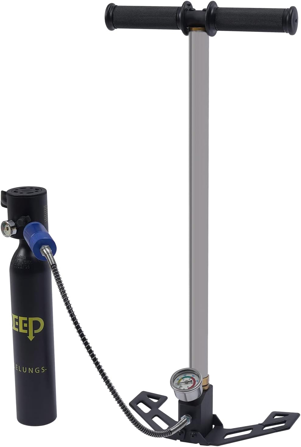 Diving Tank Equipment, 0.5L Oxygen Air Tank Diving Equipment Kit, Mini Scuba Cylinder Diving Equipment, Breath Oxygen Diving Tank Pump Full Set, Black 4500PSI 0.5L