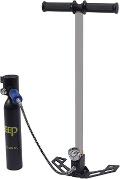 Diving Tank Equipment, 0.5L Oxygen Air Tank Diving Equipment Kit, Mini Scuba Cylinder Diving Equipment, Breath Oxygen Diving Tank Pump Full Set, Black 4500PSI 0.5L