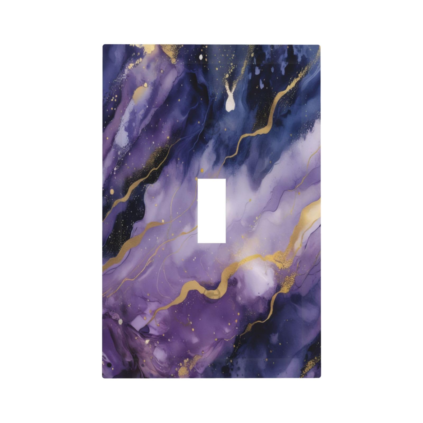 Wpshijia Decorative Light Switch Cover Plate Abstract Purple Gold Marble Texure 1 Gang Wall Plate Oversized Single Toggle Wall Cover Plate Jumbo