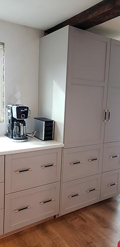 Miniatura 3 de Westablize Paquete de 2 tiradores de barra de gabinete de 5 pulgadas de 5.039 in, manijas moleteadas doradas y negras para tiradores de cajones