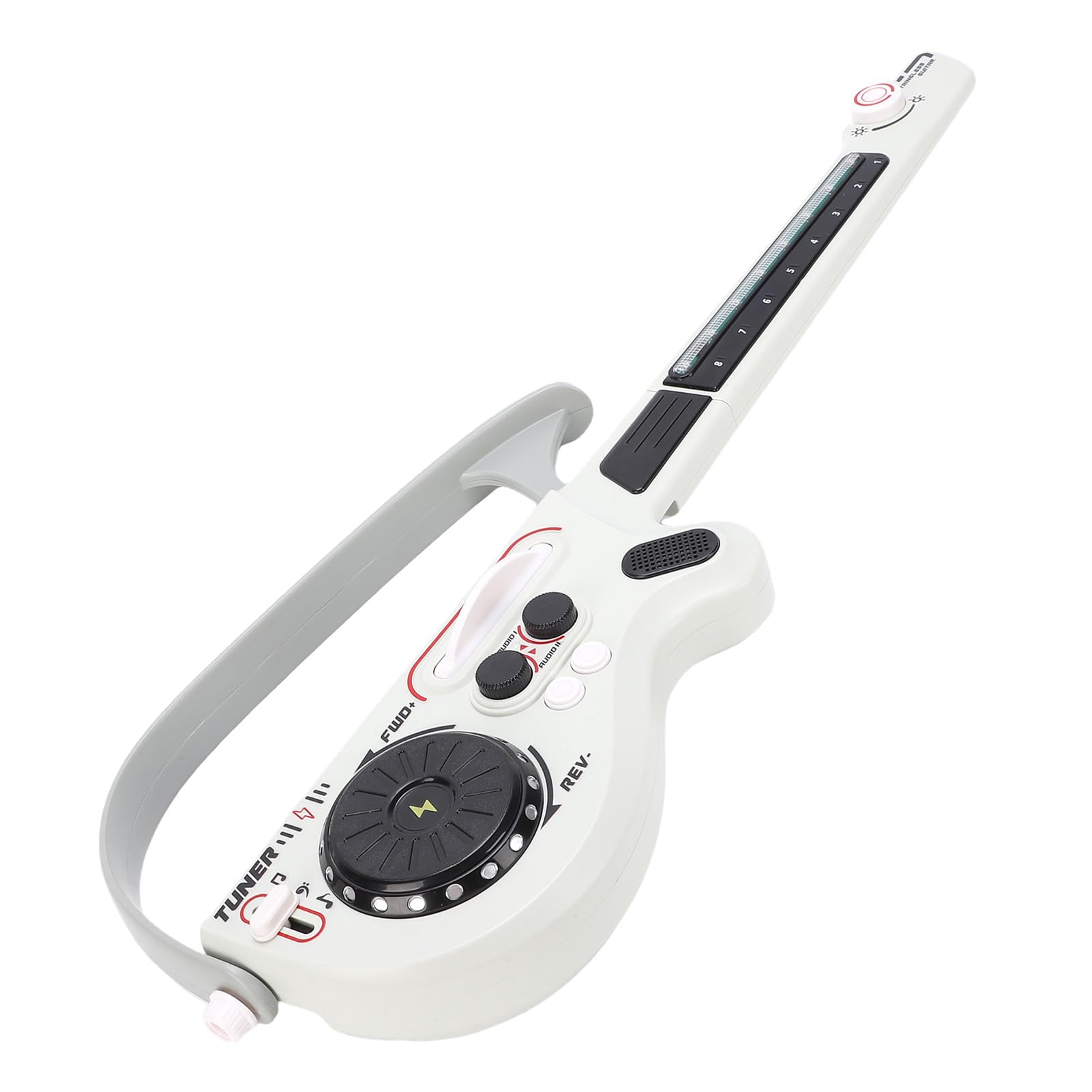 Chitarra Elettrica per Bambini, Strumento Musicale Pieghevole Senza Corde Dal Design Intelligente con Giradischi DJ Integrato, Luci LED Bluetooth per Bambini Dai 3 Anni in su (GREY)