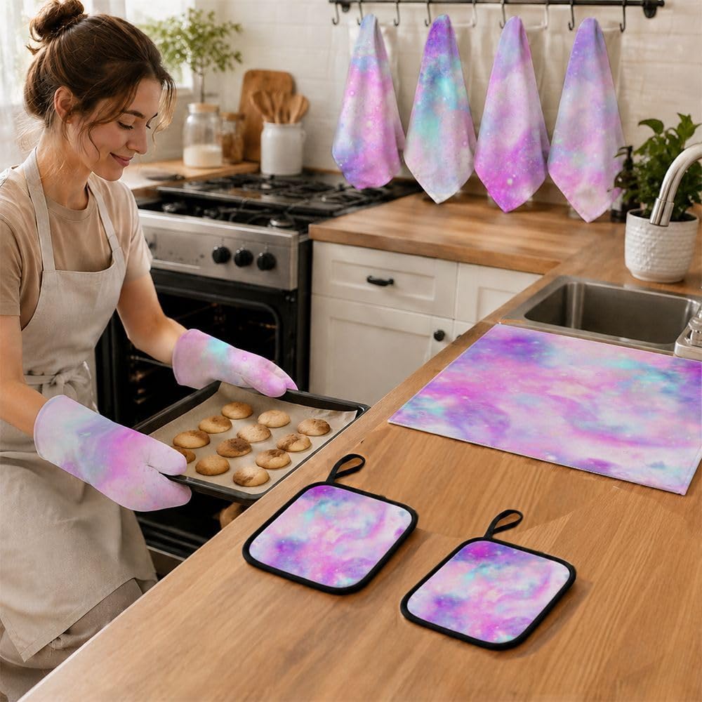 9PCS Dreamy Galaxy Nebulosa Cucina Decor e Accessori Set