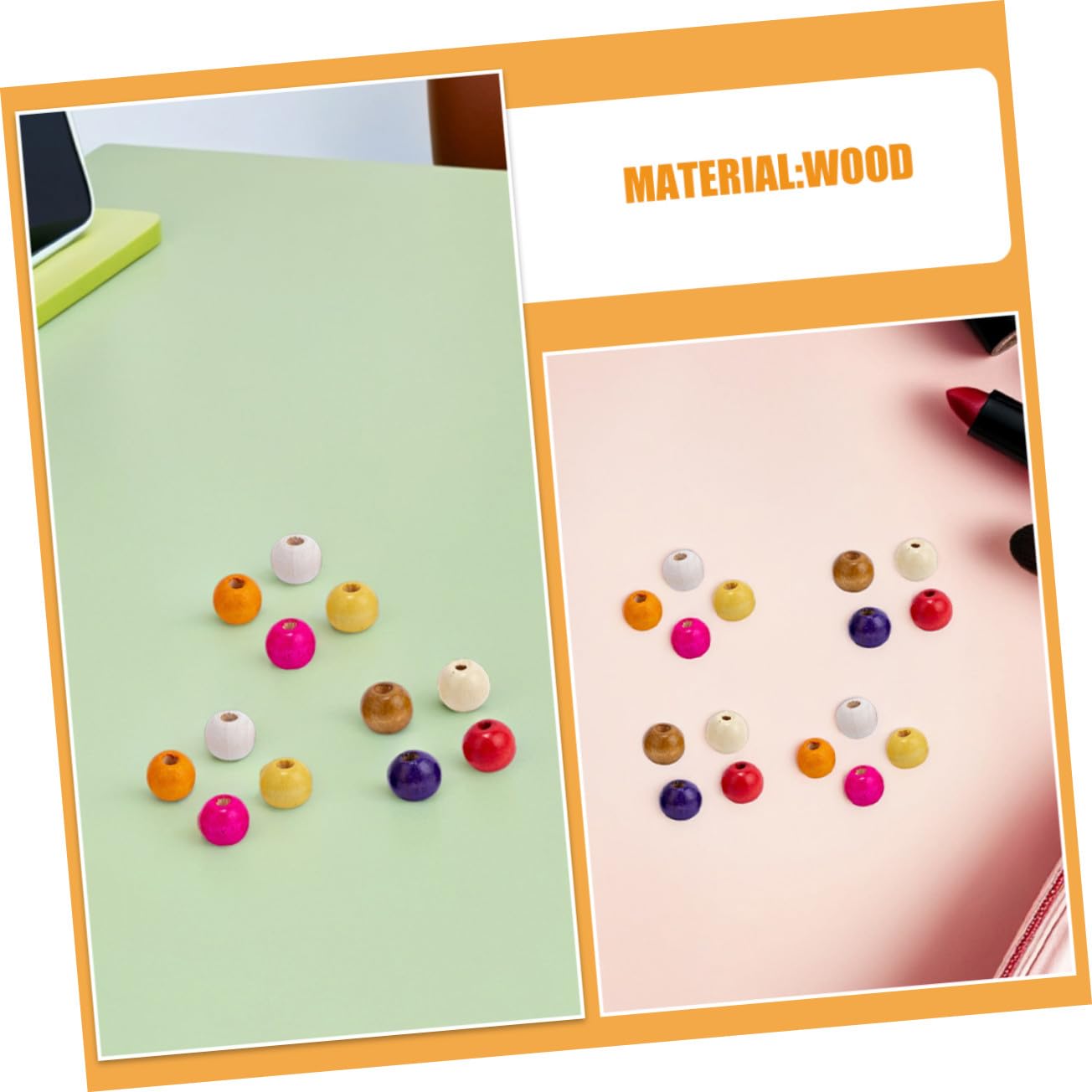 Cuentas de Madera Redondas de Colores Brillantes para Manualidades DIY Gran Cantidad para Pulseras Collares y Proyectos Creativos