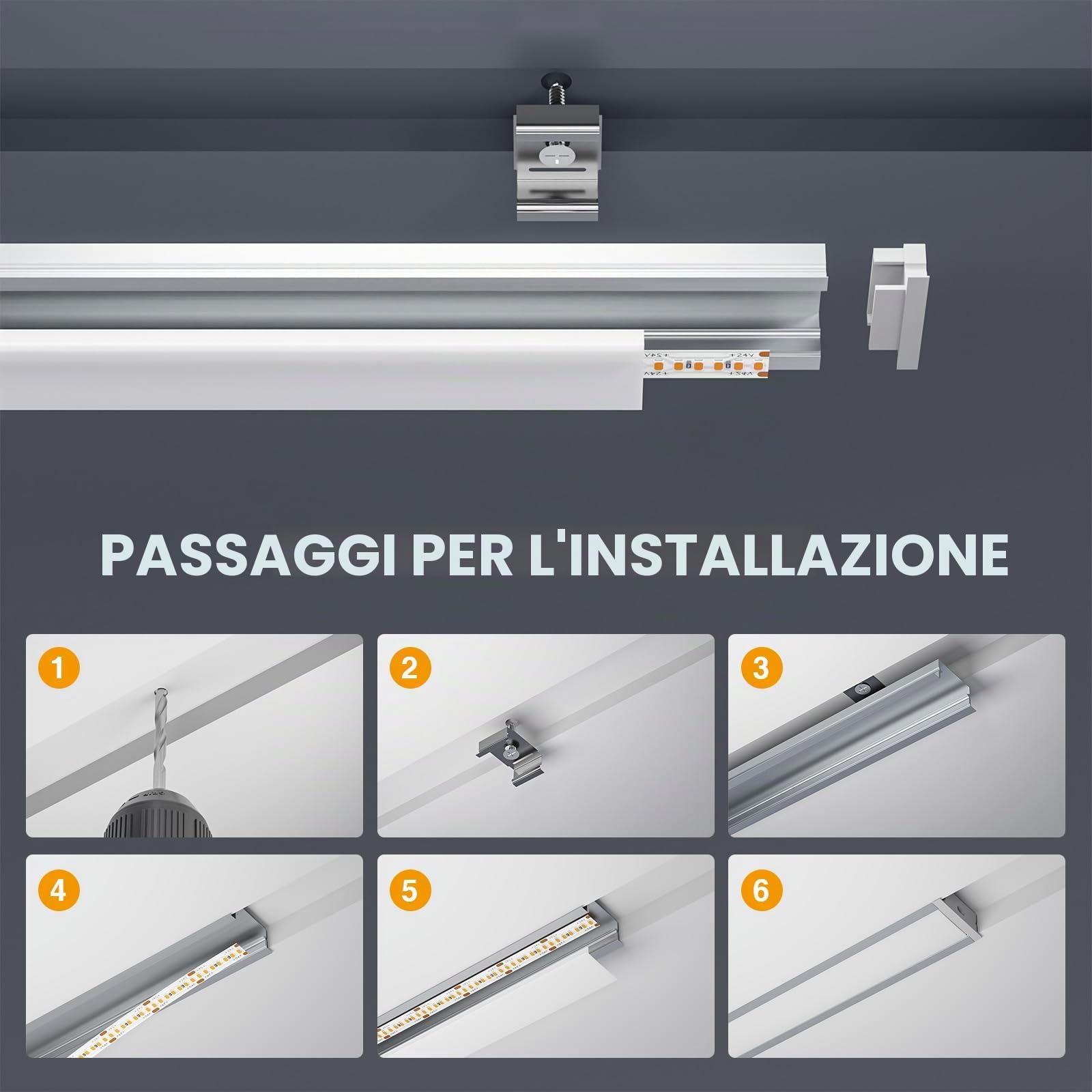 20× Profili per Strisce LED da 2 M in Alluminio （Totale 40 M）， Canalina led con Copertura Opaca, Compatibile con Strisce led di Larghezza Inferiore o Uguale a 15 mm - 26.7 x 10 MM (SL02, 20*2M=40M)