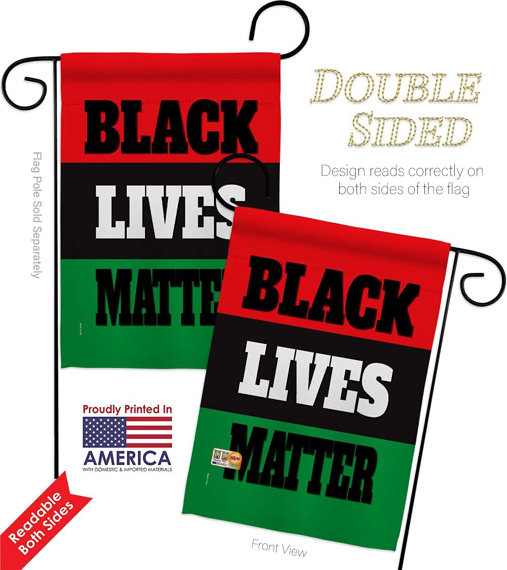 Black Lives Awareness Porch Decor American Flag Banner Pack Wall Art Patio Lawn Garden Room Decorations Outdoor Tapestry Yard Signs Black History Month BLM African Americans Heritage Made in USA