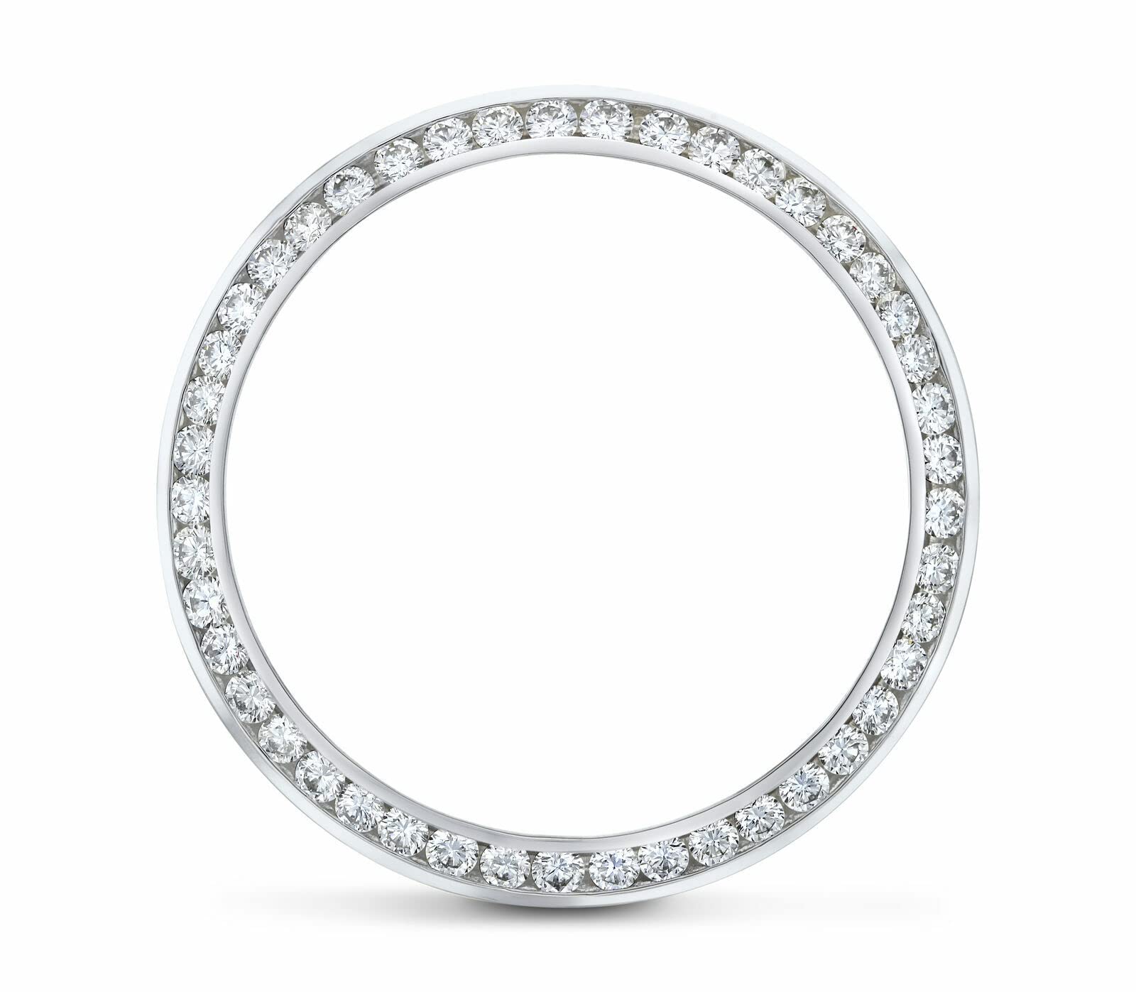Mens 2.30CT Channel Set Natural Diamond Bezel 18KW for Rolex 18296, 18366, 18346