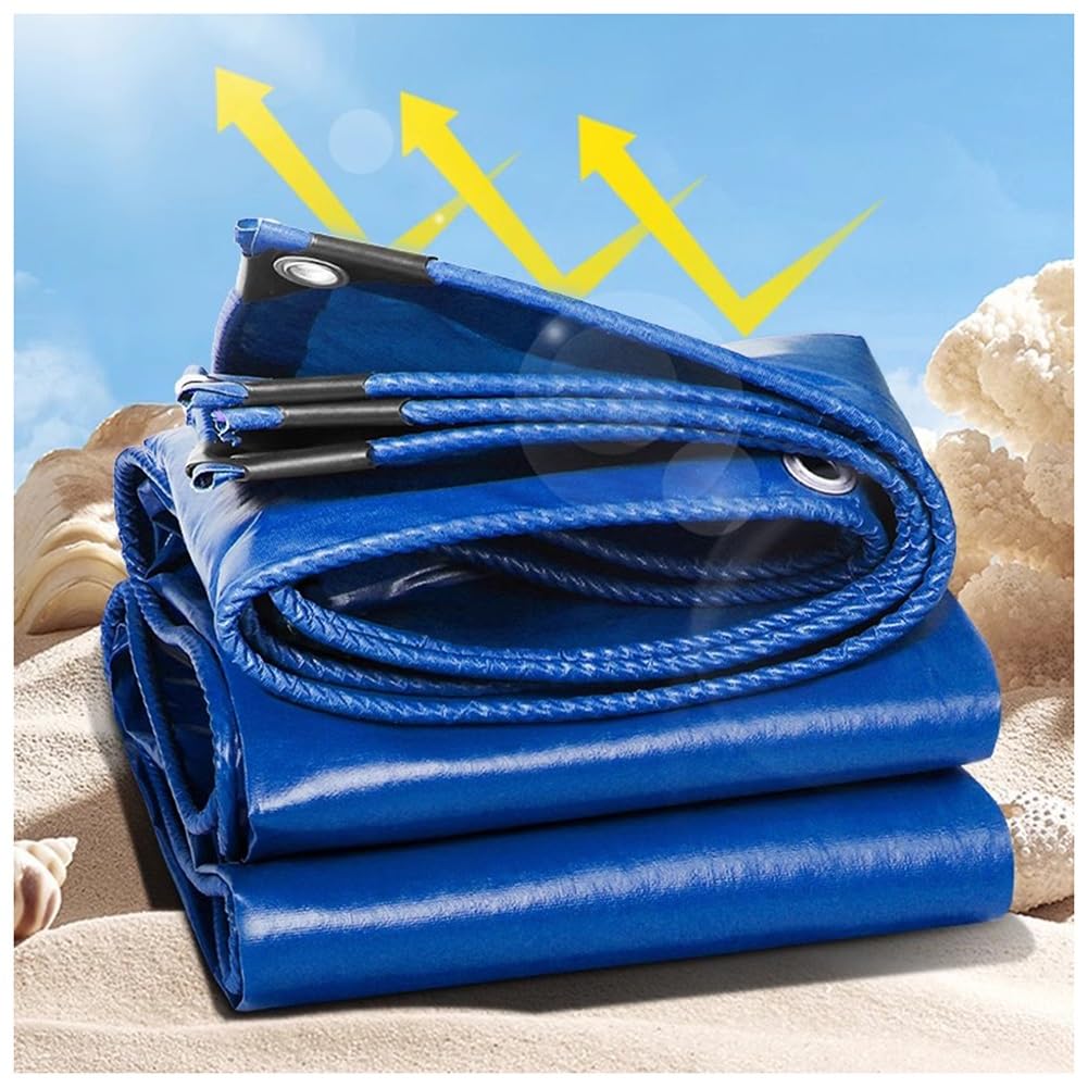 Lona de PVC resistente de 500 g/m² con ojales reforzados, plegable, antidesgarros, para exteriores, lona impermeable de 3 x 6 m, para camping, techo, patio, lluvia y refugio solar