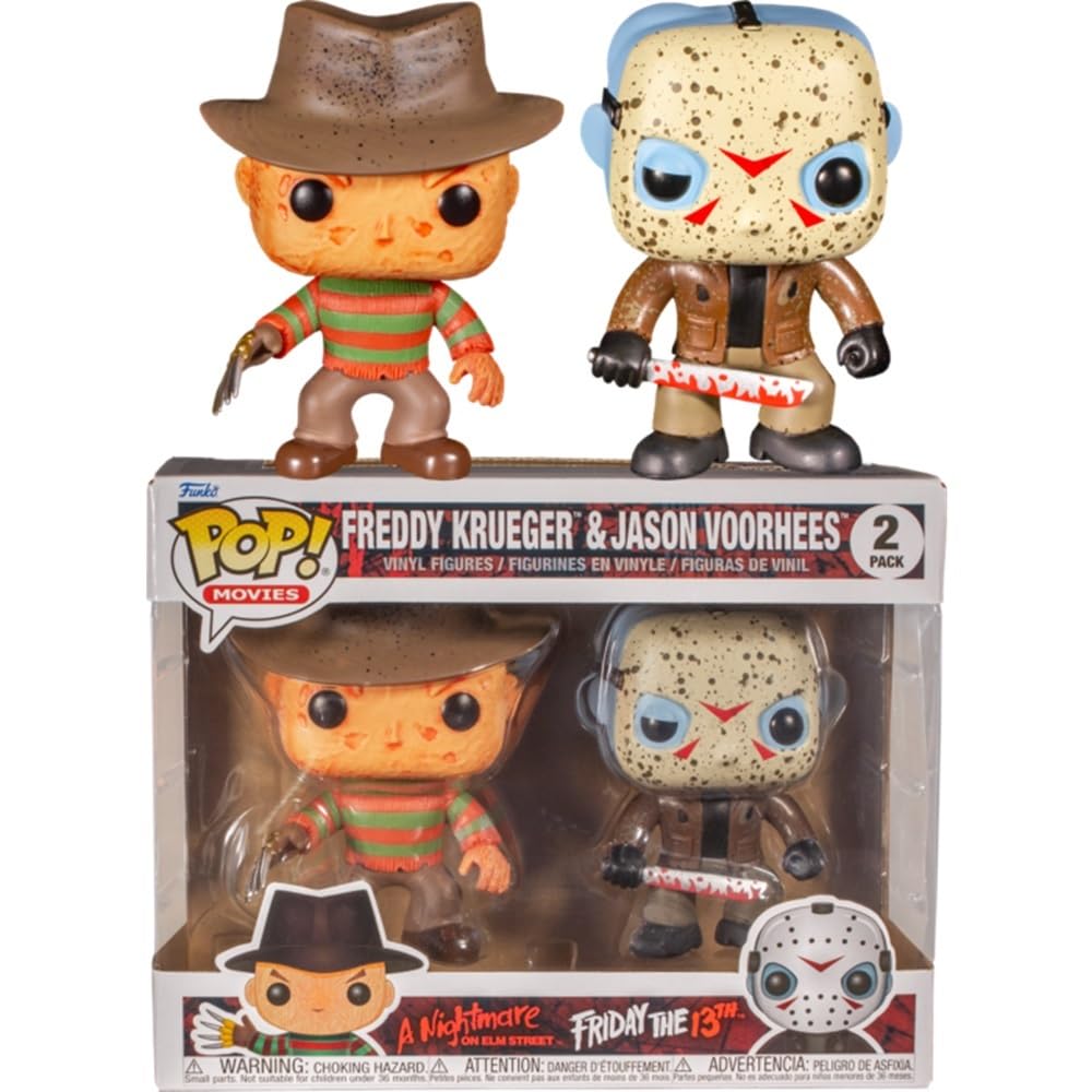 Funko Red Pop! Movies: Freddy Krueger & Jason Voorhees (Battle Damaged Edition) 2-Pack