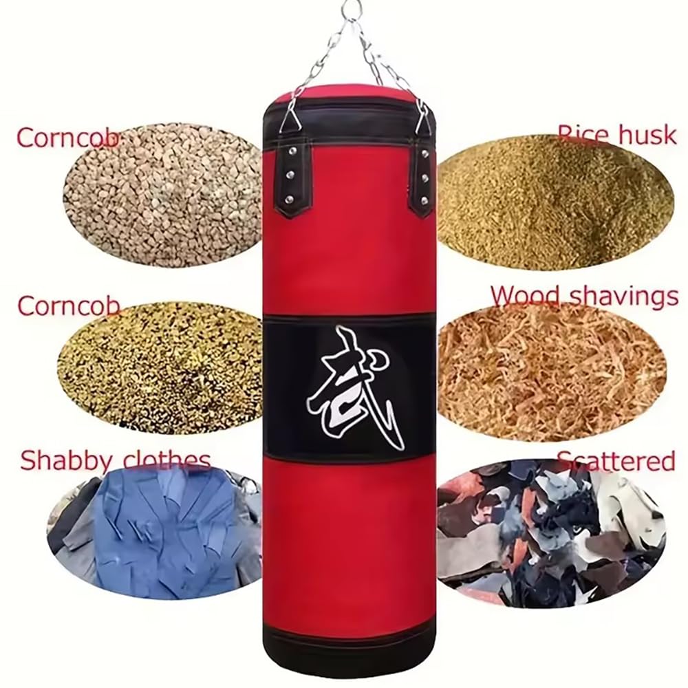 Sacco Da Boxe Da Muro,15PCS Set di sacchi da boxe da appendere,non riempiti,pesanti sacco boxe set da boxe con fasce Rotazione a 360°per Muay Thai