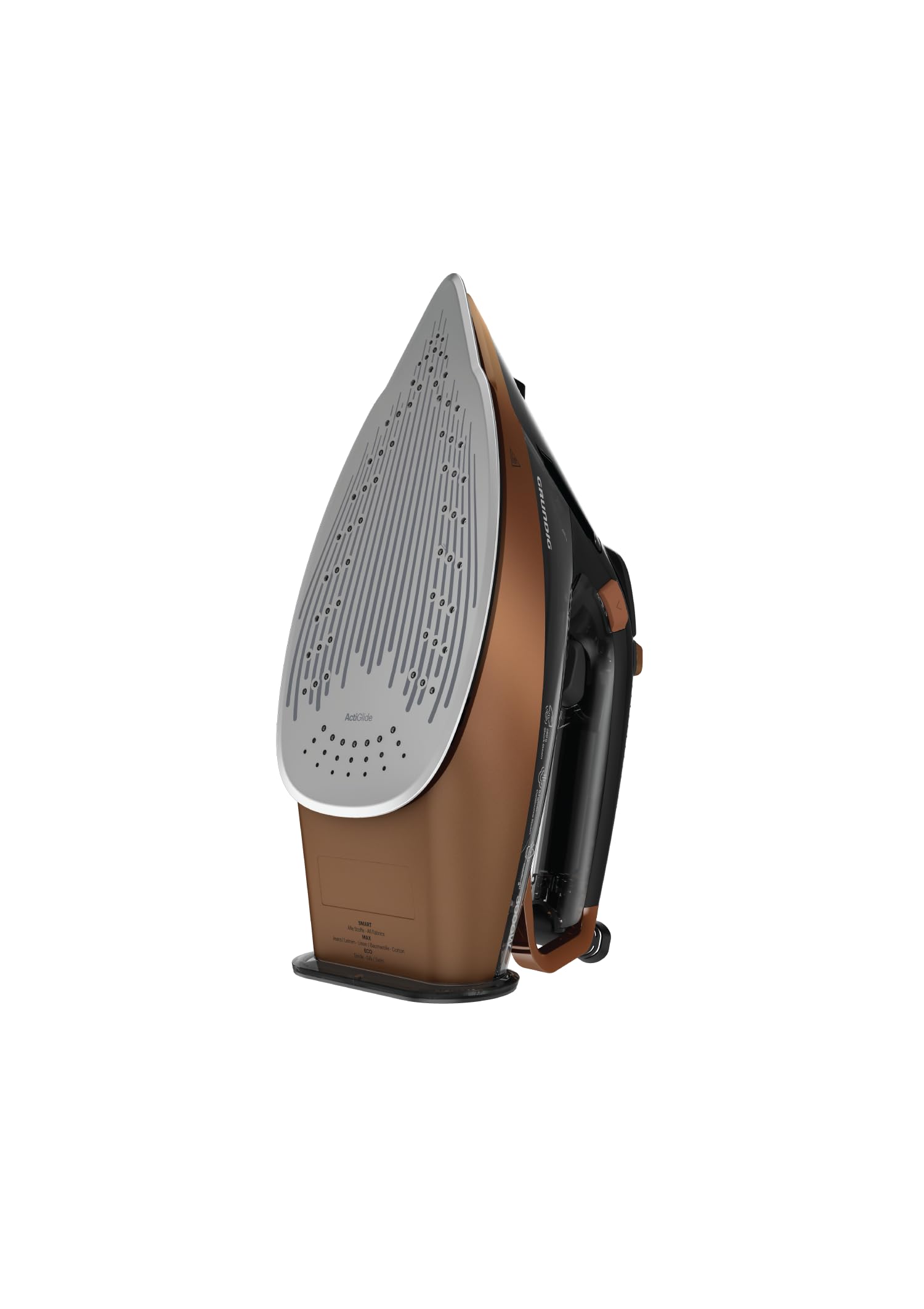 GRUNDIG SI 8050 Dampfbügeleisen, 3.000 W, SteamSense Bewegungssensor, 280 g/Min. Dampfstoß, SteamSense Bewegungssensor, keramikbeschichtet, automatische Entkallkung, Drip Stop; Schwarz/Braun