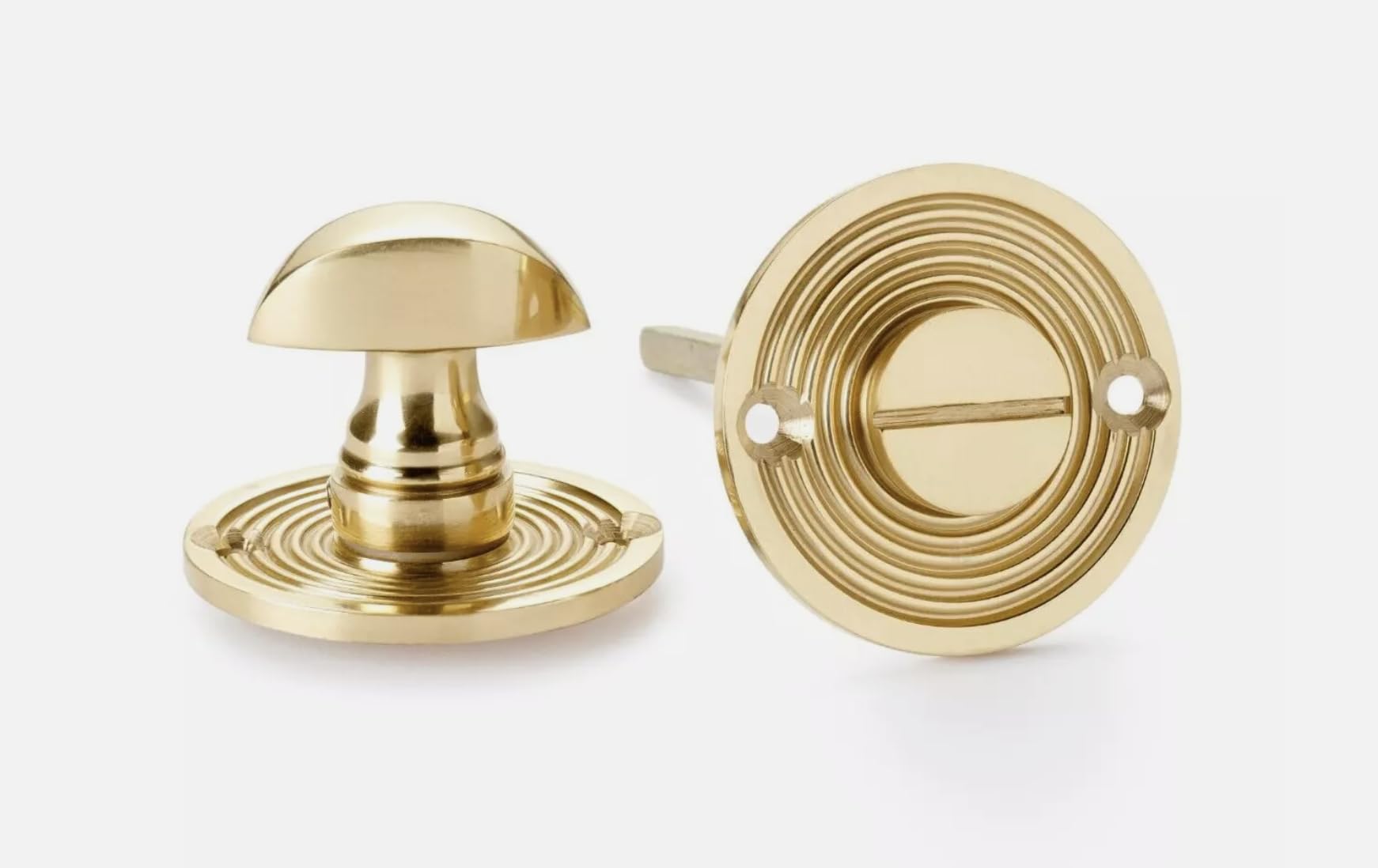 Polished Solid Polish Brass Beehive Bathroom Thumb Turn Release Door Internal AB Hardware