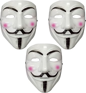 NIWWIN V For Vendetta Masks,Bonfire Night,Guy Fawkes Night Props Decoration,Halloween Cosplay Costume, Face Cover Props For Festival Rave Party