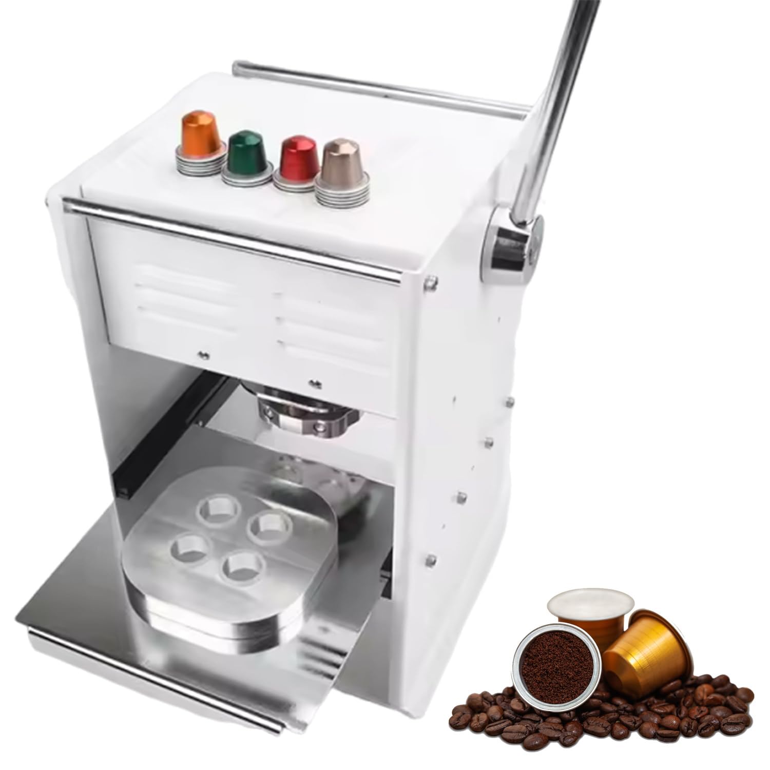 AYCDL 300w Coffee Sealer Machine, Commercial Cup Sealing Machine, With 4 Holes Mold, 0-300℃ Adjustable,for Supermarkets, Cafes