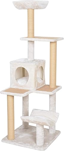 Catry Complex Cat Tree La torre de lujo combina hamaca para gatos poste rascador y casa de gatos invariablemente atrae a los gatitos para
