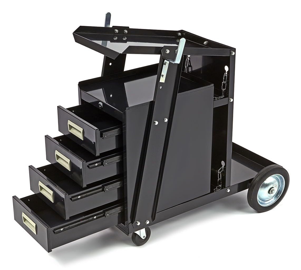 CARRO DE 4 CAJONES PARA MAQUINA DE SOLDAR PARA HERRAMIENTAS DE SOLDADURA Y ACCESORIOS