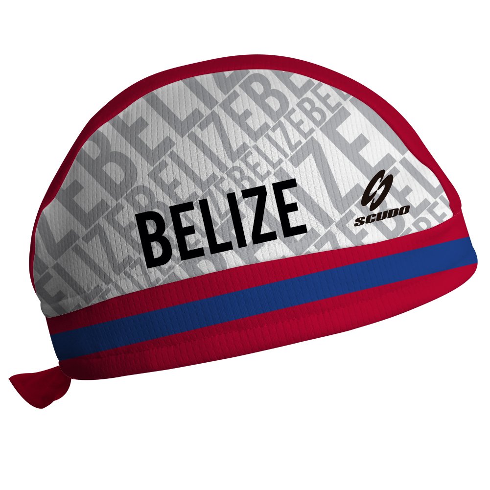 Belize Flag ScudPro Skullcap White