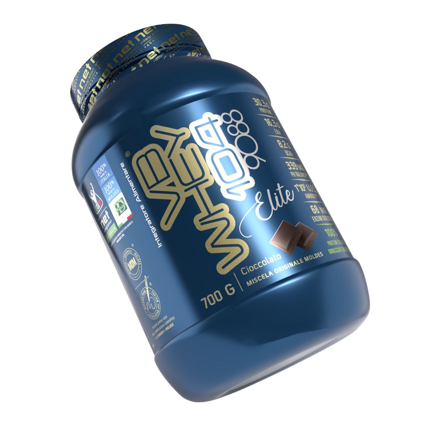 NET Integratori Farmacia VB WHEY 104 9088 Elite® - 700g Cioccolato - Sieroproteine Idrolizzate in Polvere Optipep 9088 e 90 PRO per Crescita e Recupero Muscolare - Formula ad Elevata Bioattività