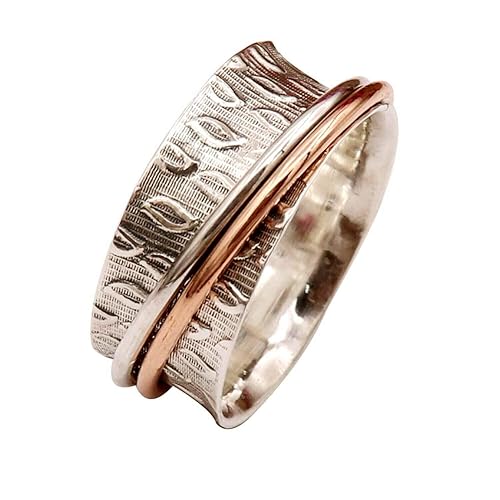 925 Spinner Silver Ring, Spinner Ring, Meditation Spinner Ring, Mix Metal Ring, Handmade Ring, Fidget Spinner Ring, Spinner Rings For Women, Women