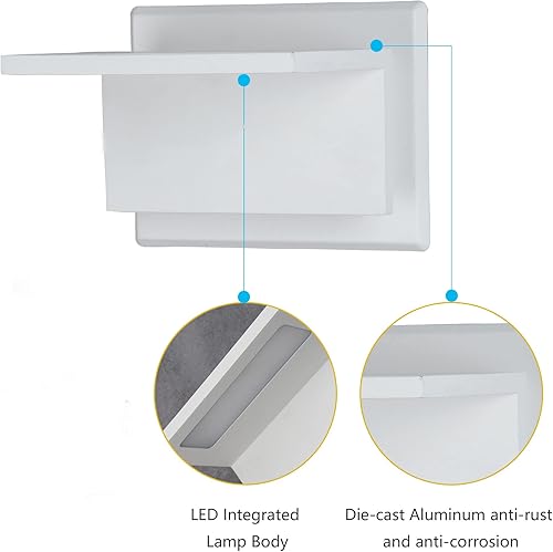 Miniatura 5 de Lustrlach Lámpara de pared para porche al aire libre, luz LED moderna para puerta delantera con IP54 impermeable para jardín, patio, garaje, 10 W,