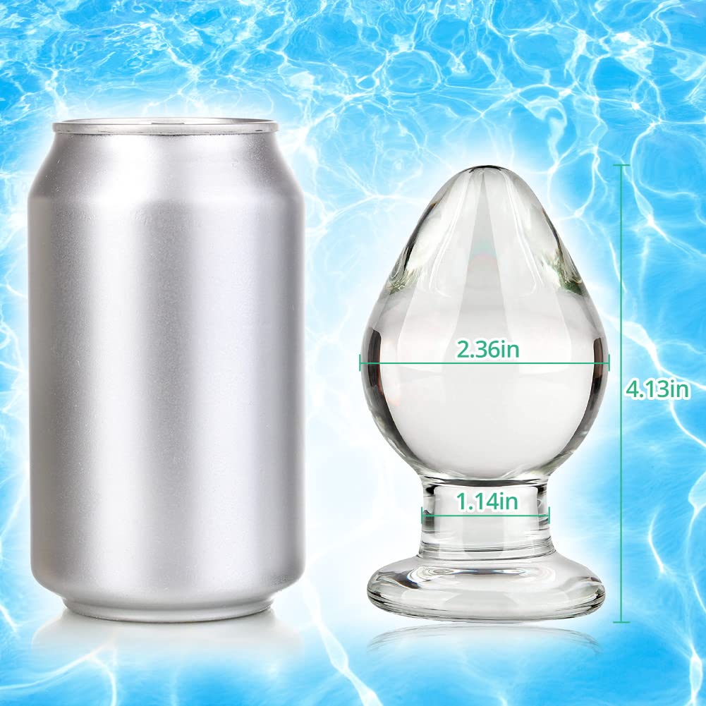 FST Large Anal Plug Crystal Mushroom Shape Butt Plug Glass Massage Bum Plug Sex Toys for Women Men Masturbation Transparent: L(6*10.5cm)