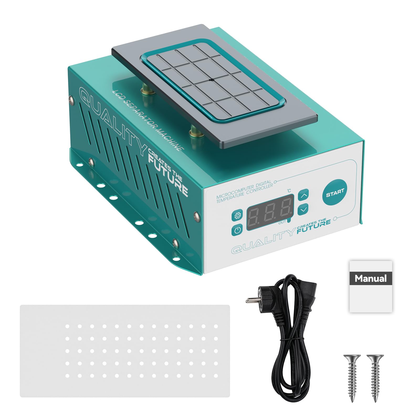 Placa calefactora para reparación de teléfono móvil, pantalla LCD, estación de soldadura, placa calefactora, ajuste de temperatura 0-120 °C, 165 x 80 mm, placa de soldadura eléctrica