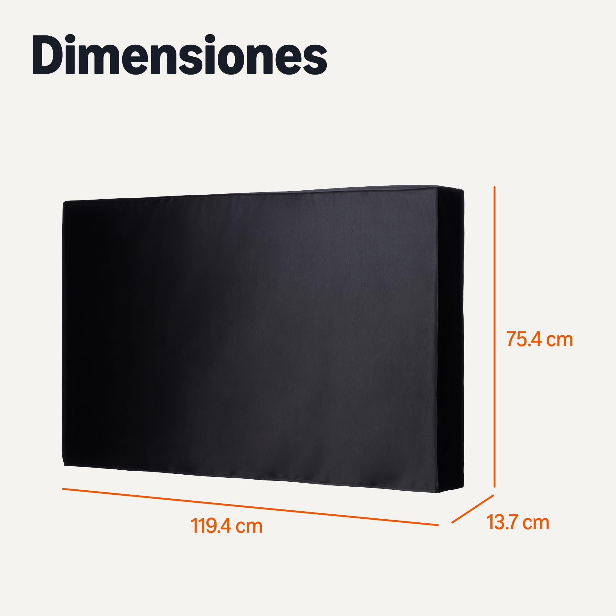 Amazon Basics Funda Impermeable para Televisores para Exteriores, Para 48 - 50 pulgadas Televisores de Pantalla Plana, 119,4 x 13,7 x 75,4 cm, Negro