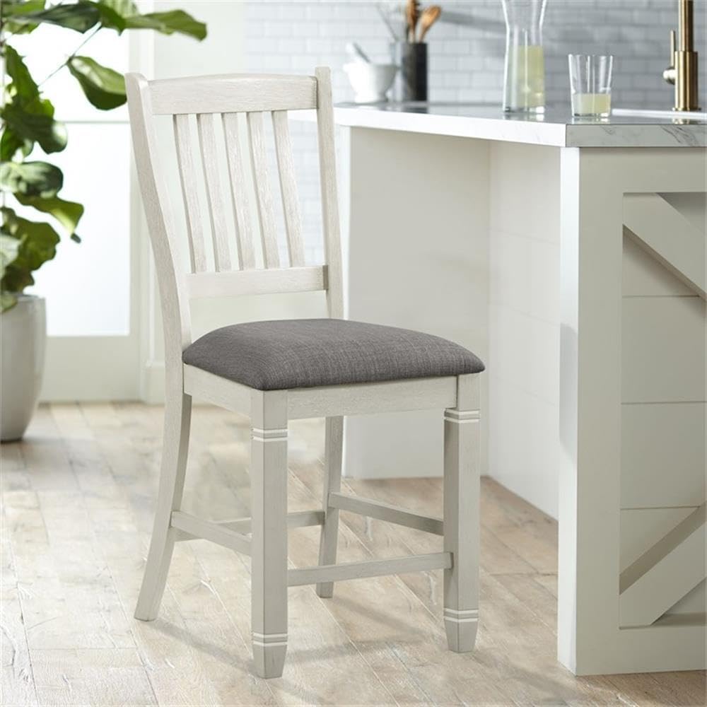 Pemberly Row Counter Height Dining Chair in Antique White (Set of 6)