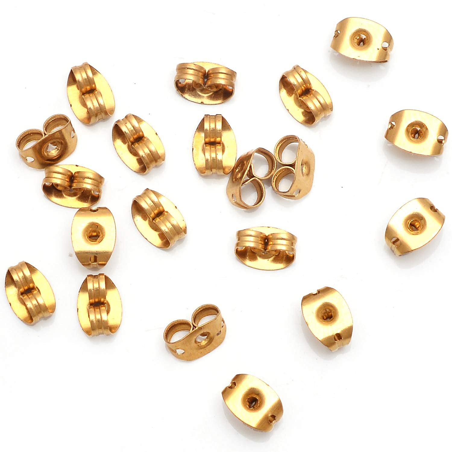 Delush Design Natural Brass Post Scroll Butterfly Surgical Steel Clutches Earring Backs for Men and Women (6.5 x 4.5 mm) -100 Pieces/Packet (B09G8PFVY5) Amazon Price History, Amazon Price Tracker