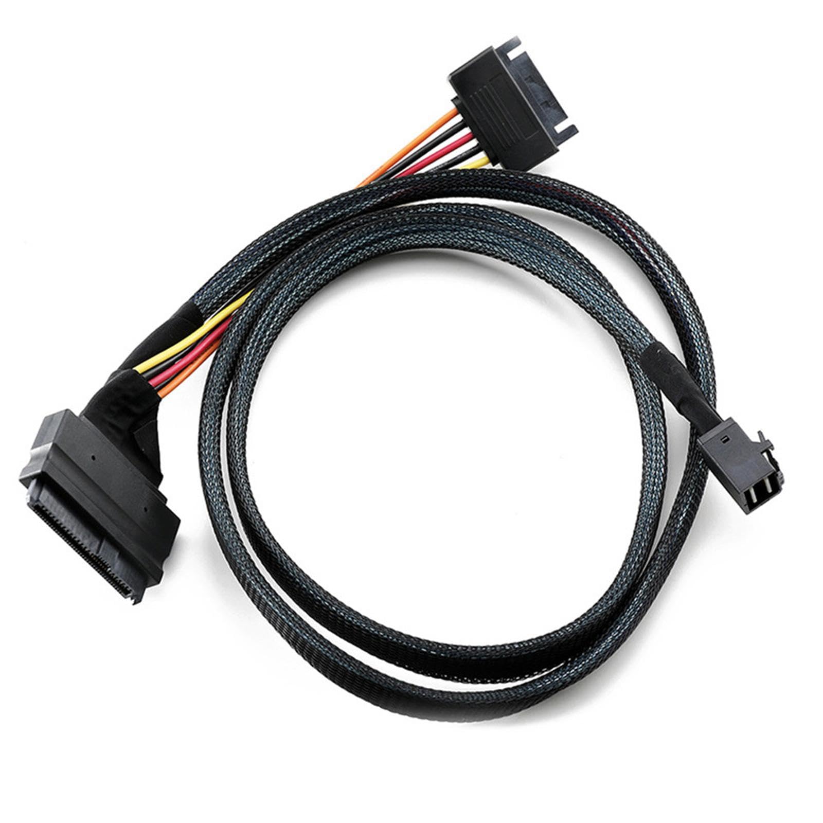 WANSUPYIN 2024 12G Internal Mini SAS HD to U.2 / SFF-8643 to SFF-8639 Cable with 15Pin SATA Power, High-Performance Data Transfer