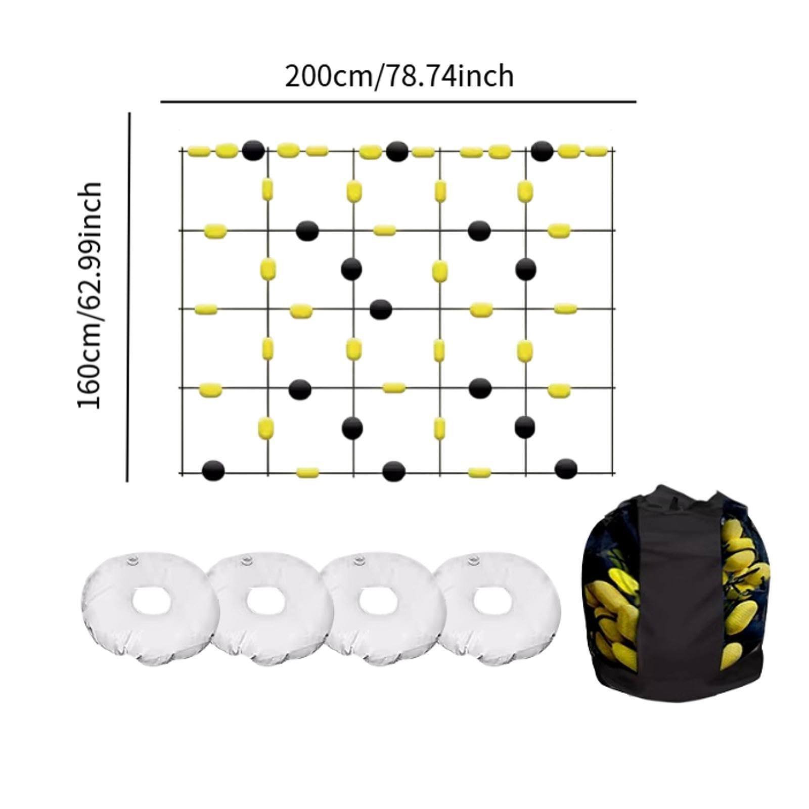 Vaveren Goalkeeper Deflection Equipment Floor Ball Deflector with Accessories Square Portable Agility Practice Tools for Ball Control, 200x160cm