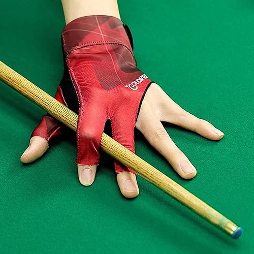 Miniatura 3 de Gofidin 2 guantes de piscina transpirables, de elastano, para mano izquierda, tres dedos, accesorios de entrenamiento de billar