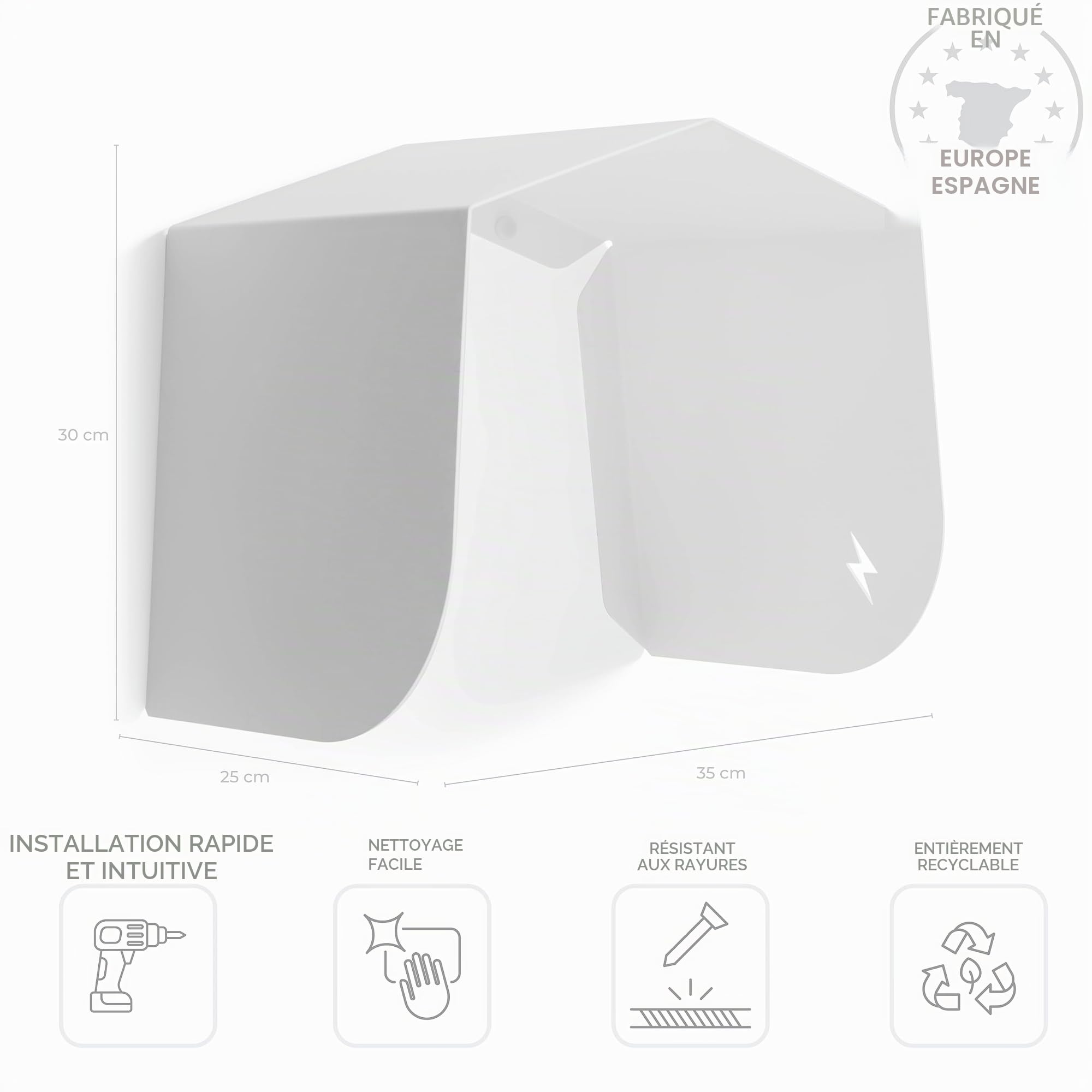 Housse pour chargeur de voiture électrique, toit, protecteur, auvent, abri, ombre, support (blanc)