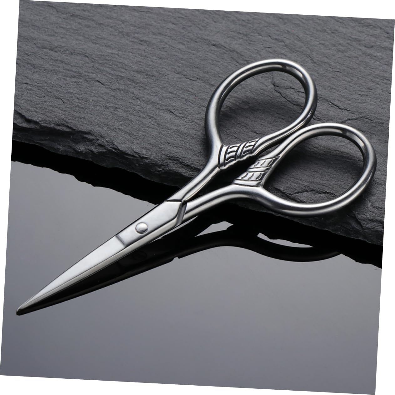 Angoily 6pezzi Forbici Da Barba Acciaio Inossidabile Rifinitore Professionale Per Uomini Strumento Di Precisione Per Taglio e Stile Della Barba Argento